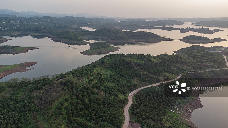 重庆长寿湖风景区航拍图片素材