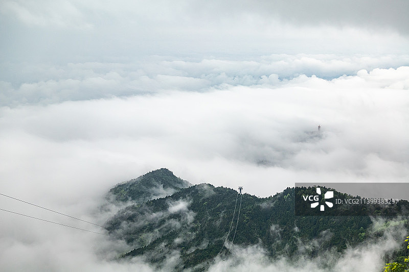南岳衡山景区云海奇观图片素材