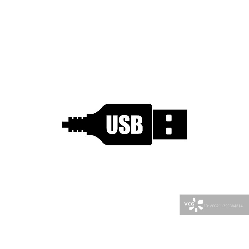 时尚扁平风格的USB图标符号图片素材
