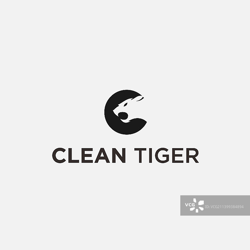 老虎线条标志或老虎图标图片素材