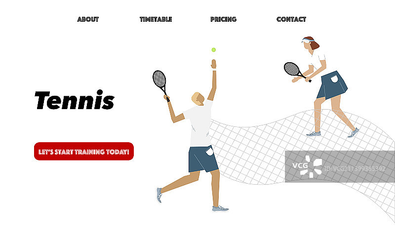 带有男性的着陆网页模板概念图片素材