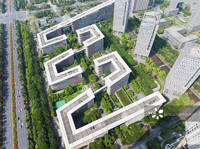 高视角 无人机视角 航拍视角 天府大道 中国欧洲中心 天府软件园 天府新区 城市生活图片素材