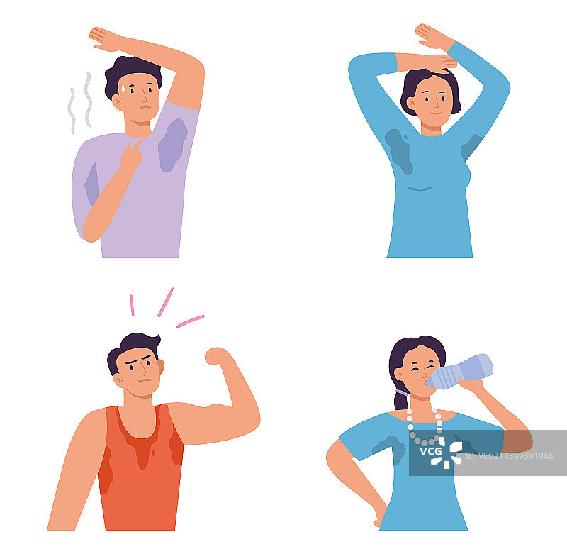 运动后腋下有异味的人图片素材