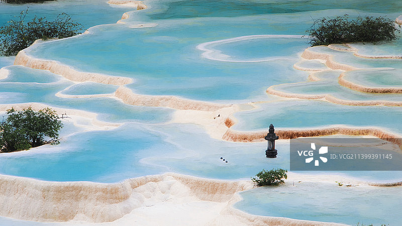 黄龙钙化池图片素材