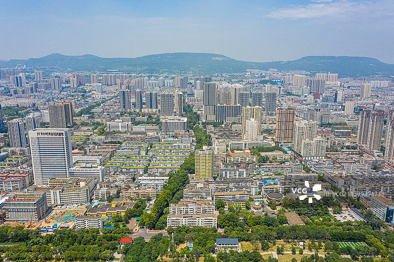 航拍河南省平顶山市新华区城市建筑群 居民住宅区图片素材