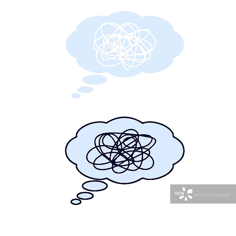 气泡云缠绕思考图片素材