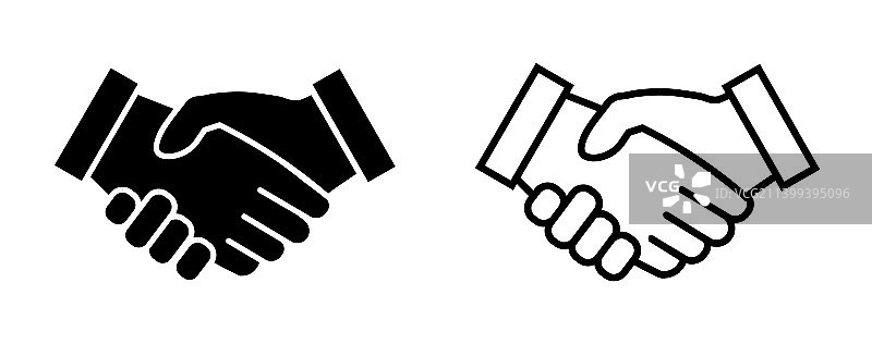 商业握手图标集合同协议图片素材
