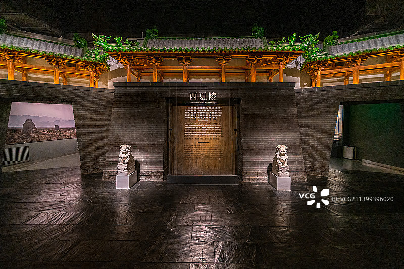 宁夏银川西夏博物馆西夏陵展厅空镜图片素材