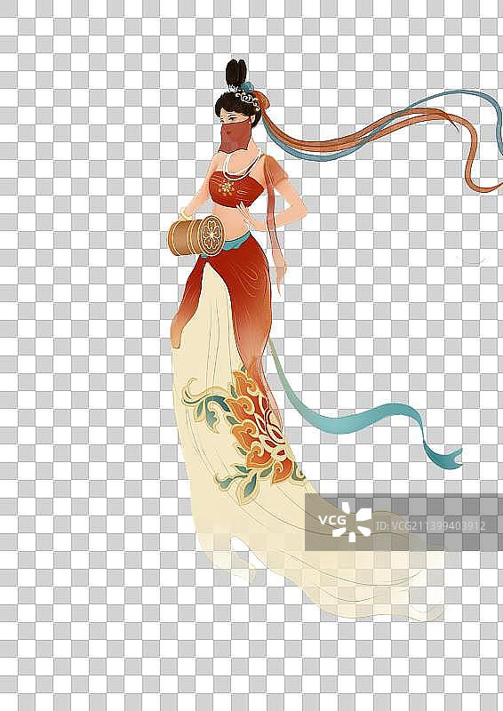 敦煌飞天仙女插画图片素材