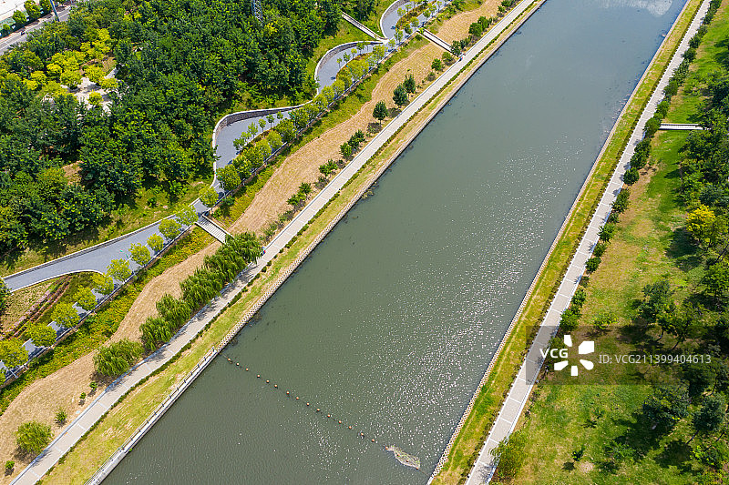 航拍河南省平顶山市湛河乌江河口公园 沙河水系河流三江源自然风光图片素材