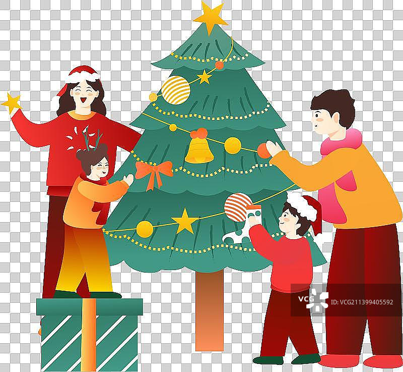 圣诞节圣诞活动促销购物节电商渐变平坦的扁平矢量插画元素图片素材