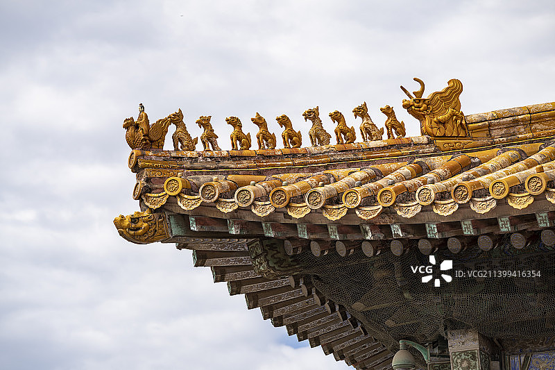 故宫中国传统古建筑飞檐特写图片素材