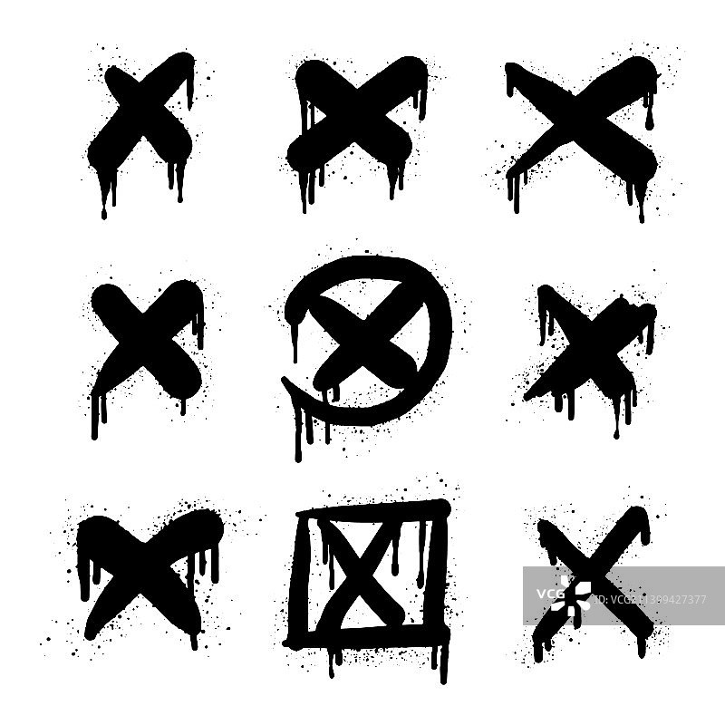 喷绘涂鸦对勾标记合集图片素材