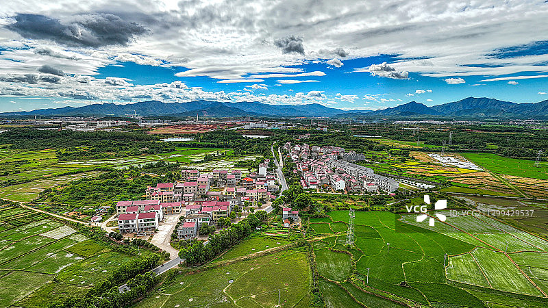 江西新干，航拍溧江镇石口村新农村建设图片素材