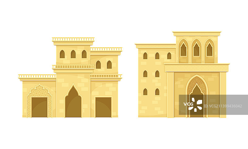 阿拉伯泥屋，地中海摩洛哥或阿拉伯风格图片素材