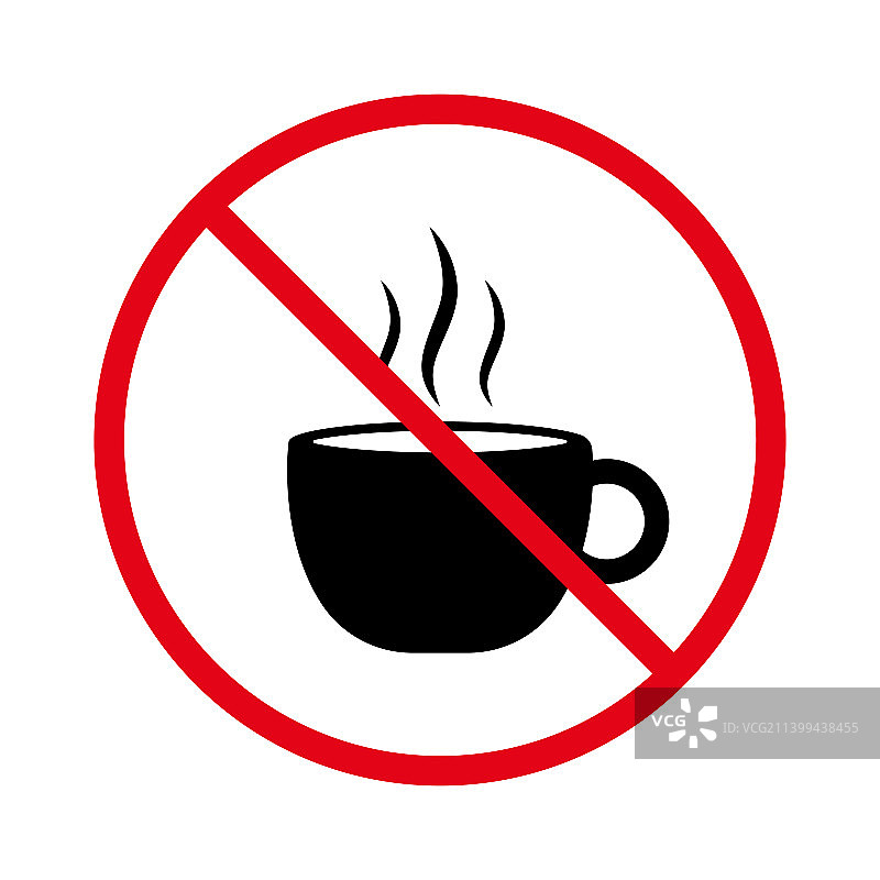 禁止热咖啡红色的停止标志图片素材