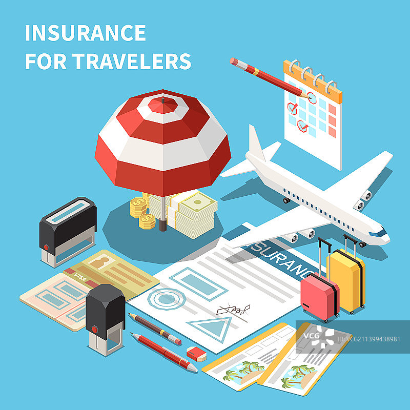 旅行者保险2.5D背景图片素材
