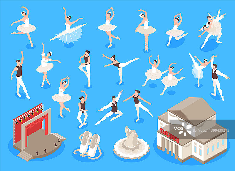 2.5D芭蕾舞剧院场景图片素材