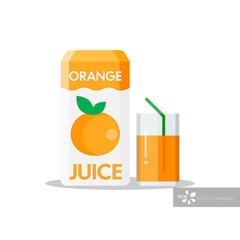扁平风格橙汁图标，水果饮品图片素材