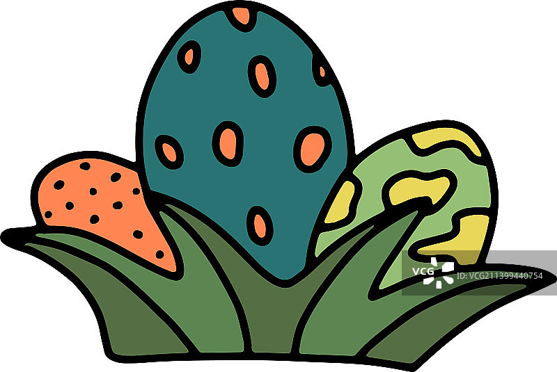 恐龙涂鸦彩色蛋图片素材