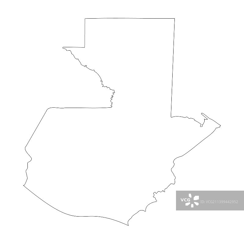 危地马拉国家地图轮廓图片素材