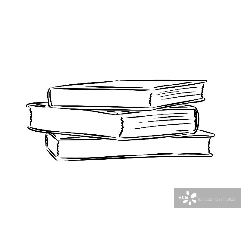 白色手绘背景上的书堆图片素材