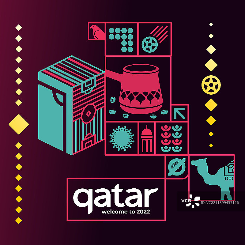 卡塔尔世界：现代与传统图案图片素材