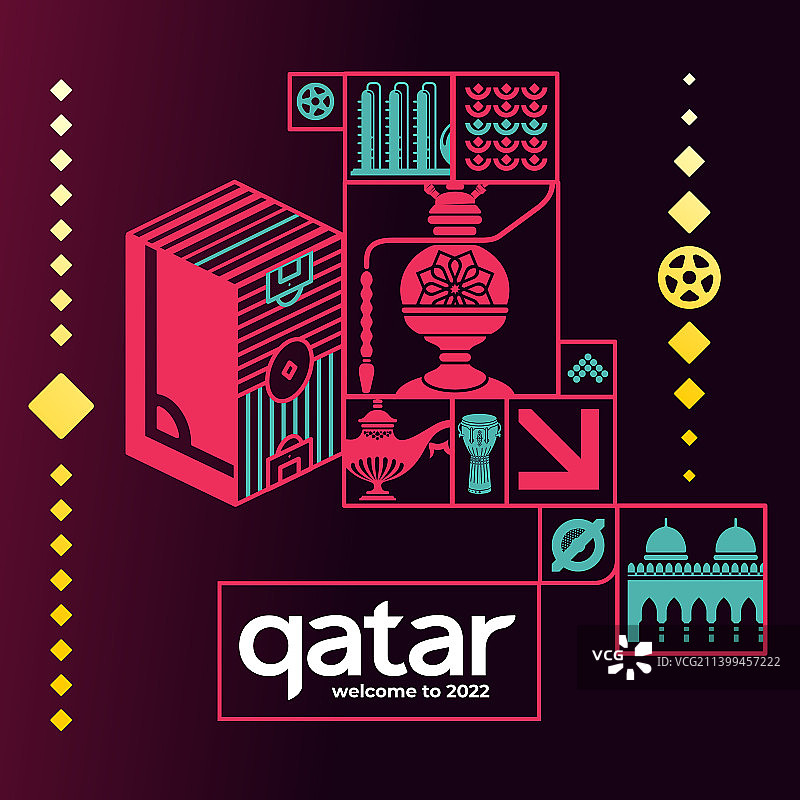 卡塔尔世界：现代与传统图案图片素材