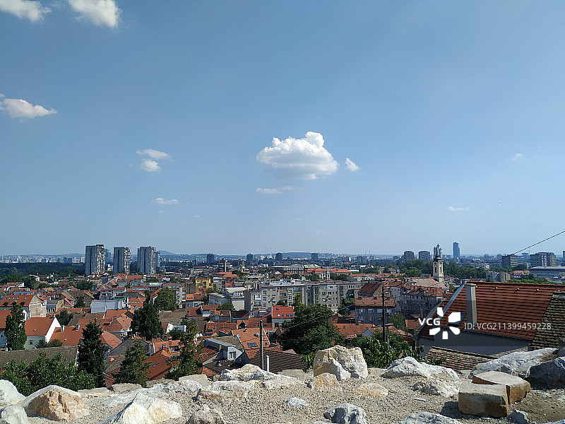 贝尔格莱德城镇景观高角度视图，塞尔维亚图片素材