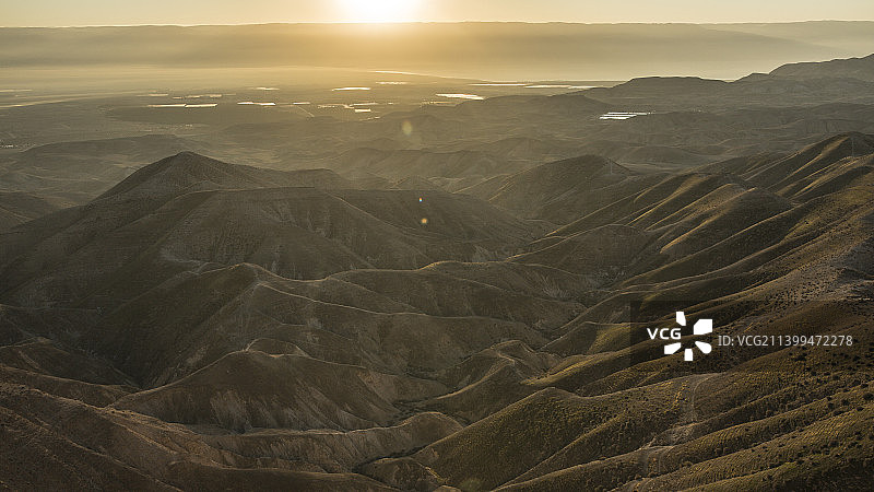 以色列日落时分的空中景观图片素材