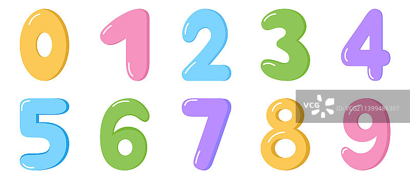 彩色卡通数字儿童趣味数字图片素材