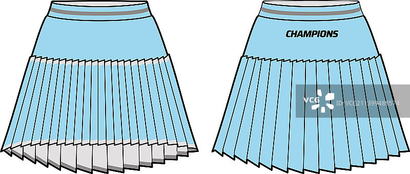 女子网球褶皱迷你裙运动衫设计图片素材