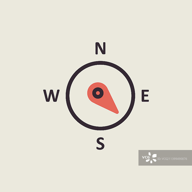 罗盘风玫瑰图标东南方向图片素材