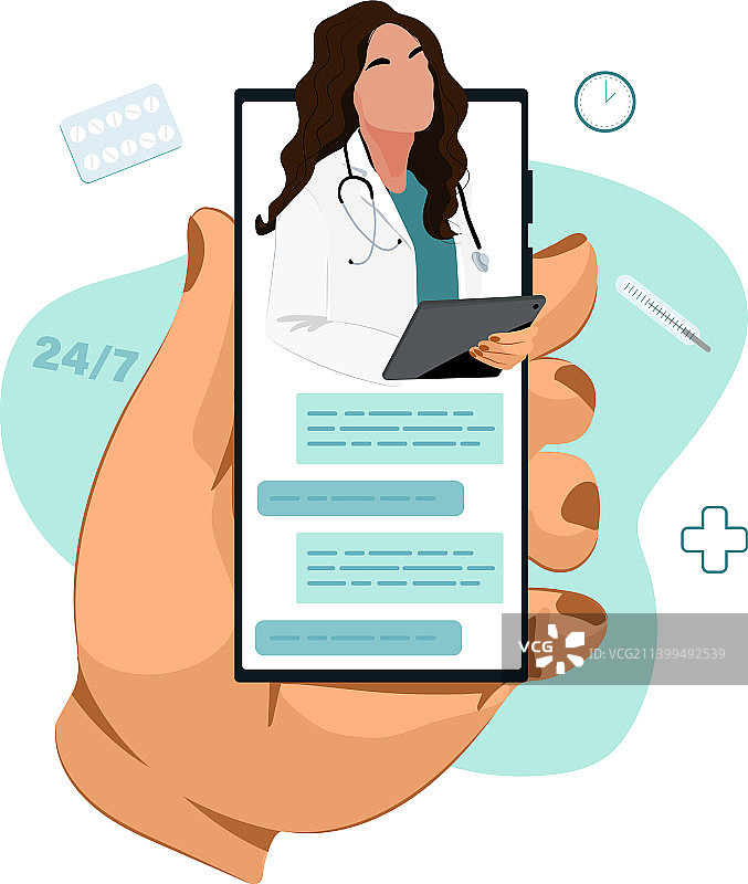 医生正在打电话图片素材