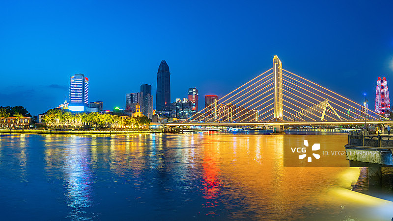 宁波三江口夜景城市风光图片素材