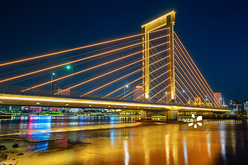 宁波三江口夜景城市风光图片素材