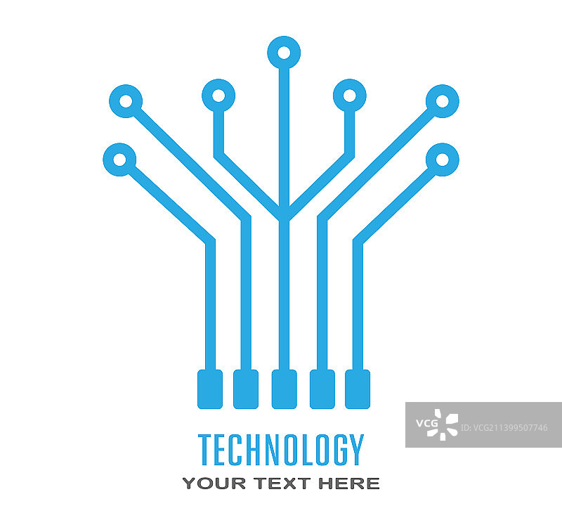 科技logo贴纸标签或品牌模板图片素材