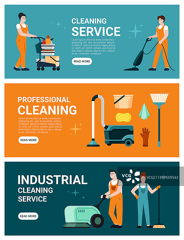 专业家庭清洁服务banner图片素材