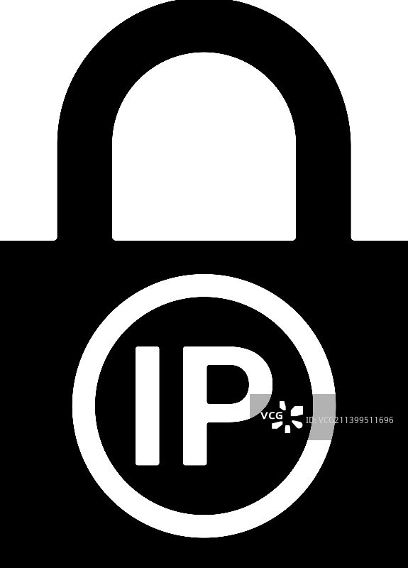 IP锁定禁止图标黑色图形图片素材