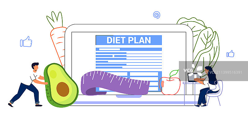 营养师概念饮食计划减重方案图片素材