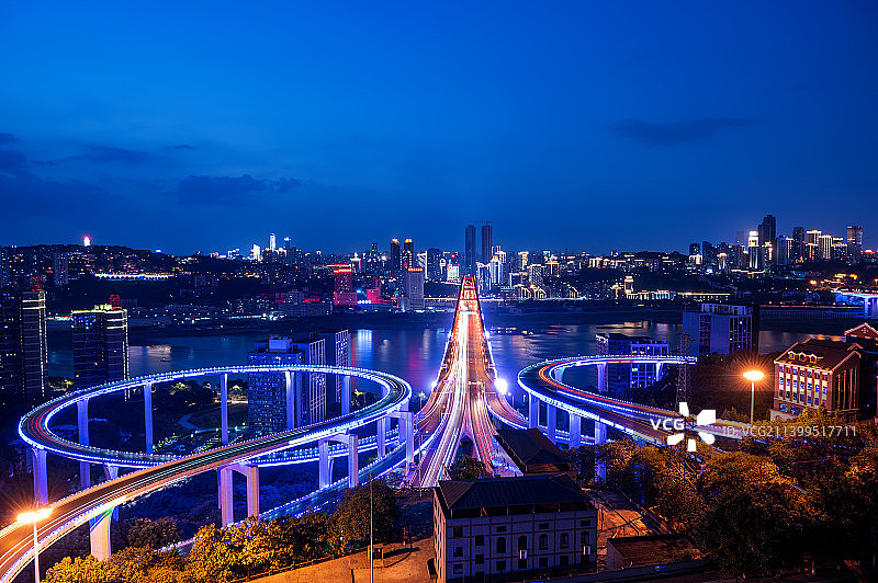 重庆菜园坝大桥夜景图片素材
