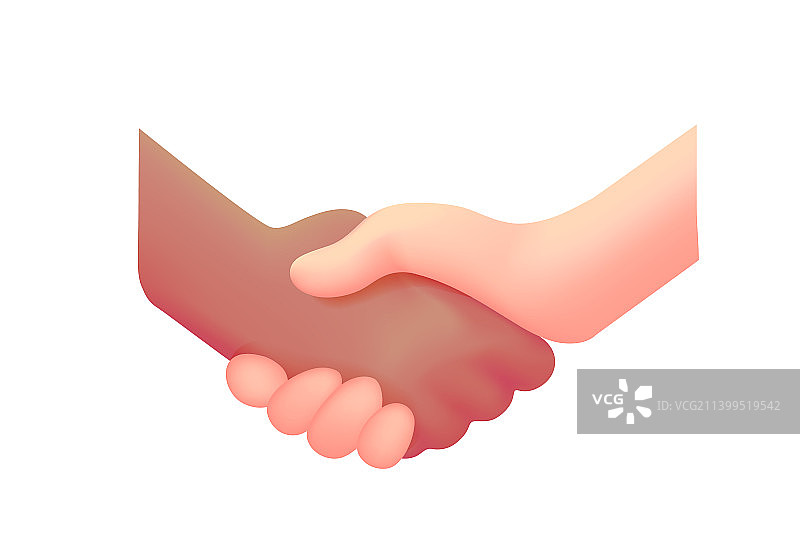 卡通不同种族的商人达成协议图片素材