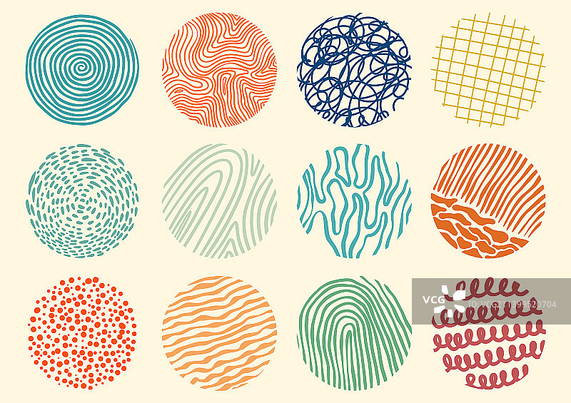 抽象圆形或手绘涂鸦形状合集图片素材
