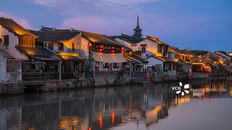 千灯古镇夜景风光图片素材