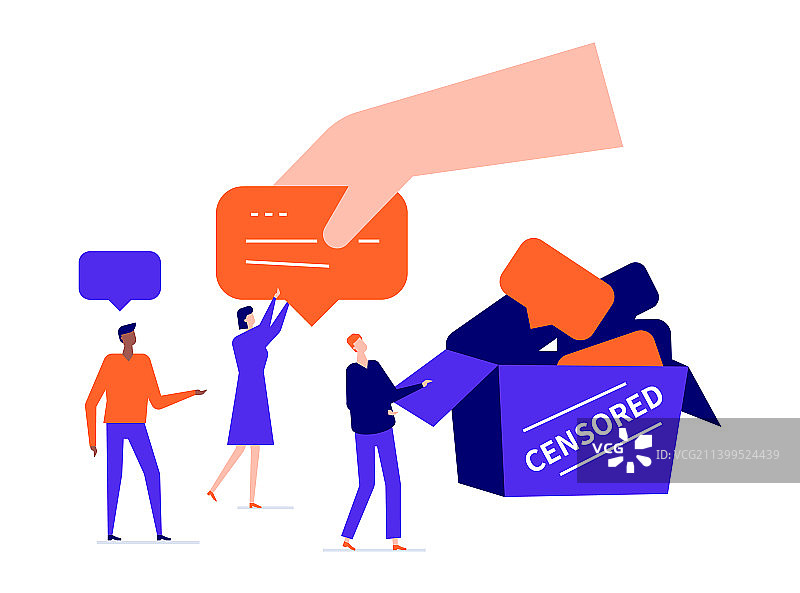 言论自由与审查 - 现代彩色图片素材