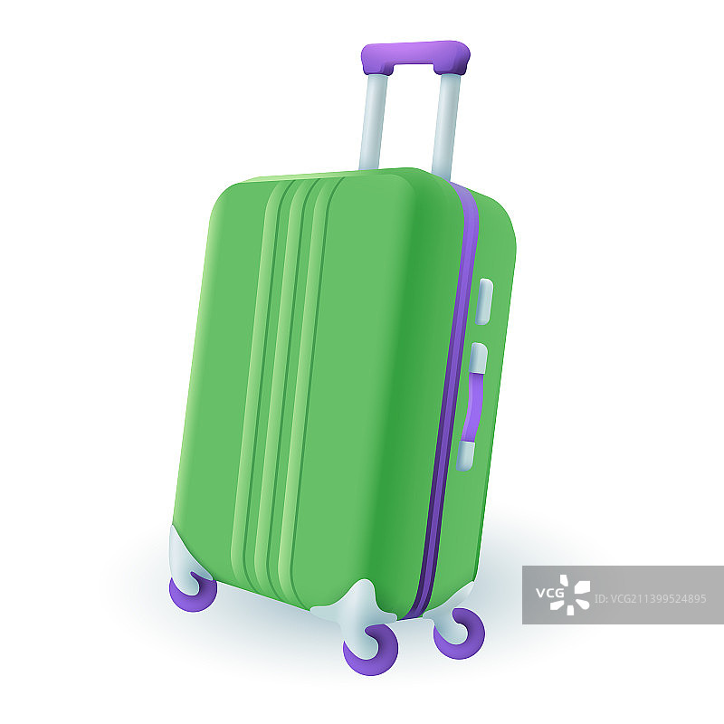 3D卡通风格行李箱或旅行包图标图片素材