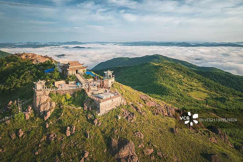 福建宁德市周宁仙风山仙风阁云海自然风光图片素材