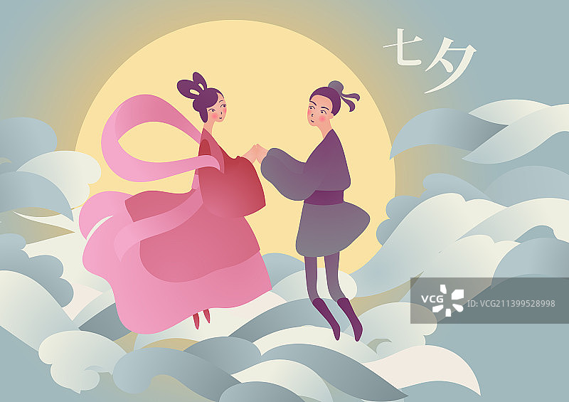 中国七夕情人节贺卡设计图片素材