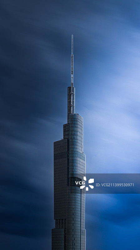 蓝染紫峰大厦图片素材