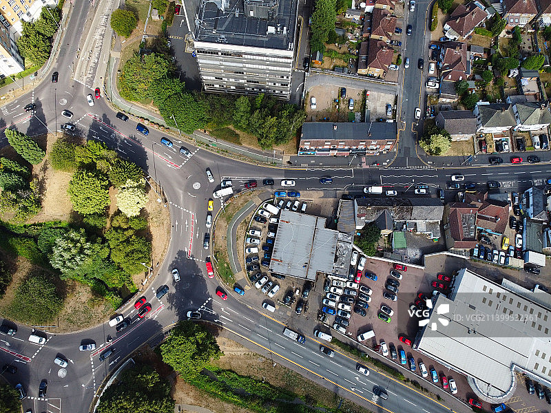 英国赫默尔亨普斯特德镇航拍美景图片素材